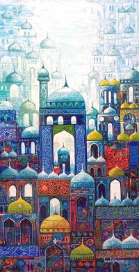 Javed Qamar, 12 x 24 inch, Acrylic On Canvas, Cityscape Painting, AC-JQ-280